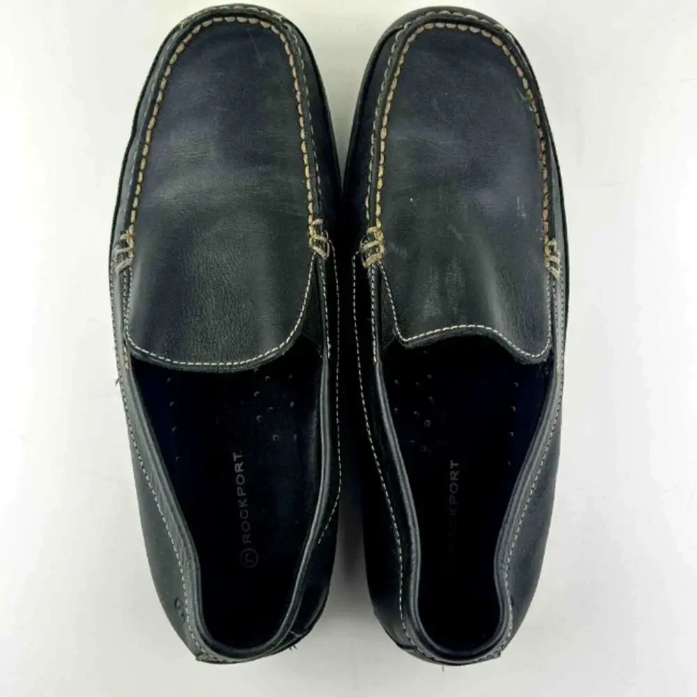Rockport Men's Slip-on Black Leather Driving Loafers 9M